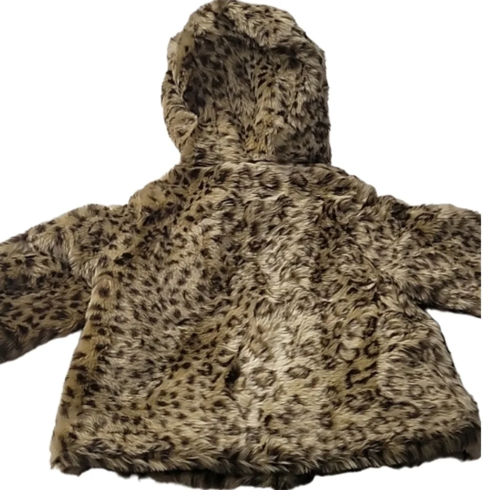 NWT Gymboree Baby Girl Faux Fur Leopard Coat with Ears Size 18 Month-24 Months